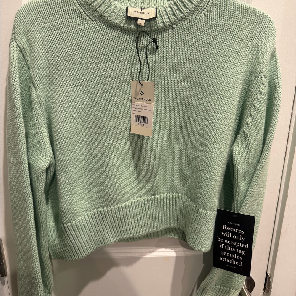 Tuckernuck Mint Green Knit Sweater Size Small - Picture 10 of 12